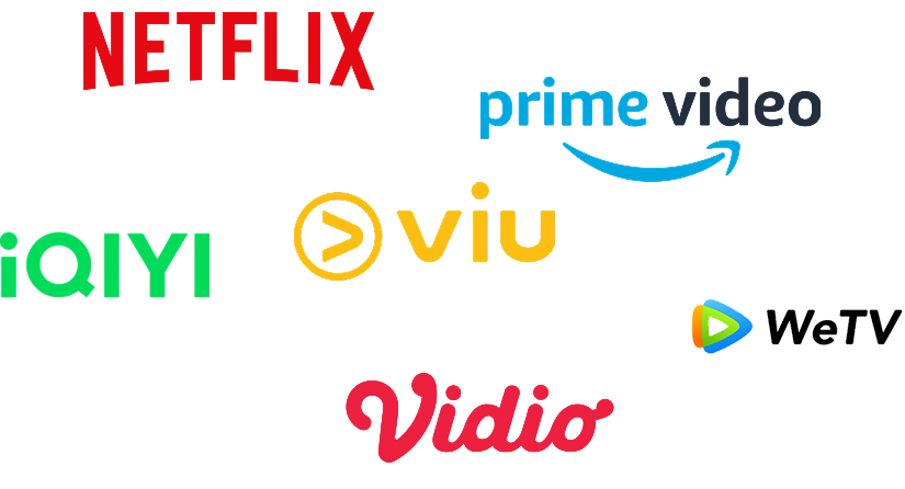 Logos of streaming services